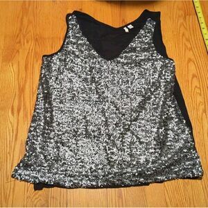 Cato Black/Silver Sequin Tank‎ Women's Size 18/20W
